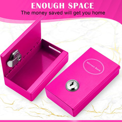 1 Pack Metal Box for Gamblers Pocket Sized Winner Bank Casino Cash Box with 2 Ke