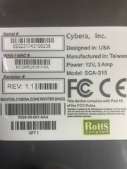 VERIFONE POS CYBERA ZONE SCA-315 DUAL WAN 8 PORT GIGABIT ROUTER P039-09-001-NAA 