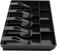 Cash Register Drawer Insert Tray 5 Bill/4 Coin Compartments with Metal Clip f…