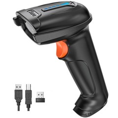 Tera 1D 2D QR Barcode Scanner Wireless and Wired with Black, Black