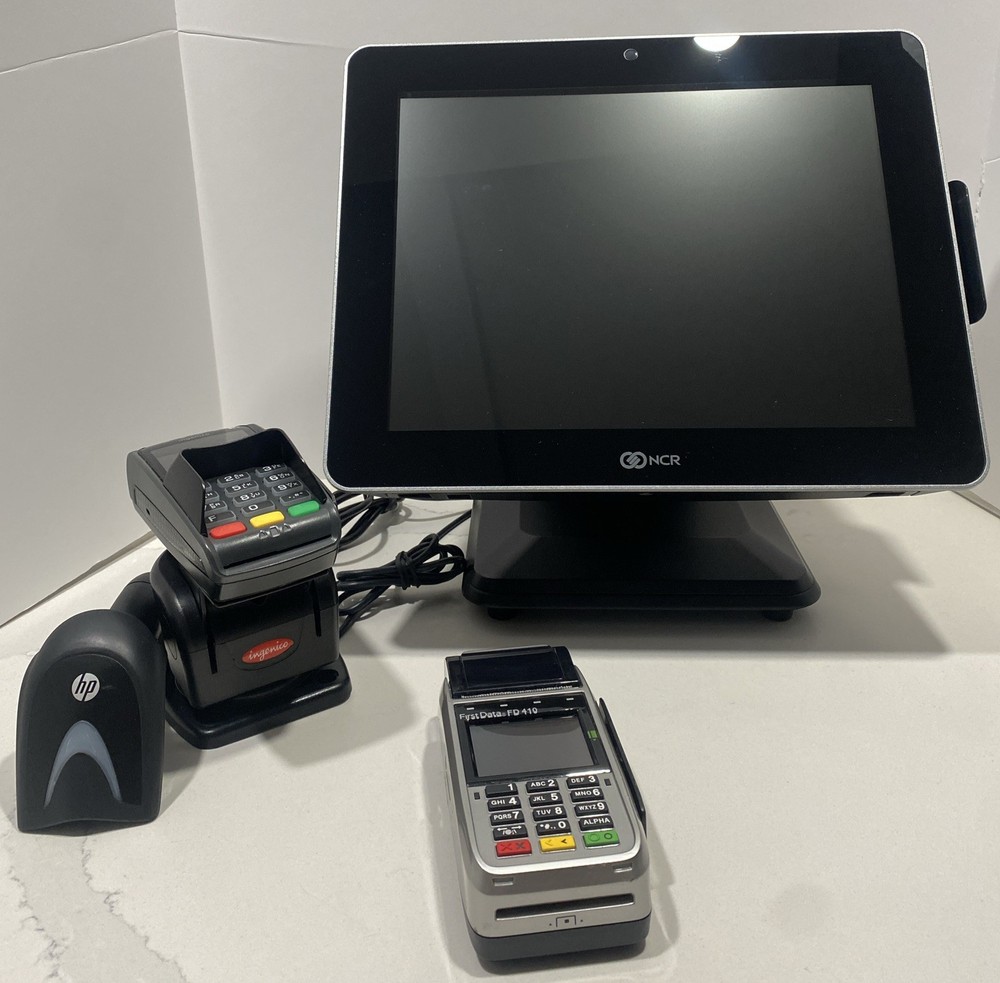 NCR 7761-3100-0064 15″ Touchscreen Terminal Windows POS w Card Reader
