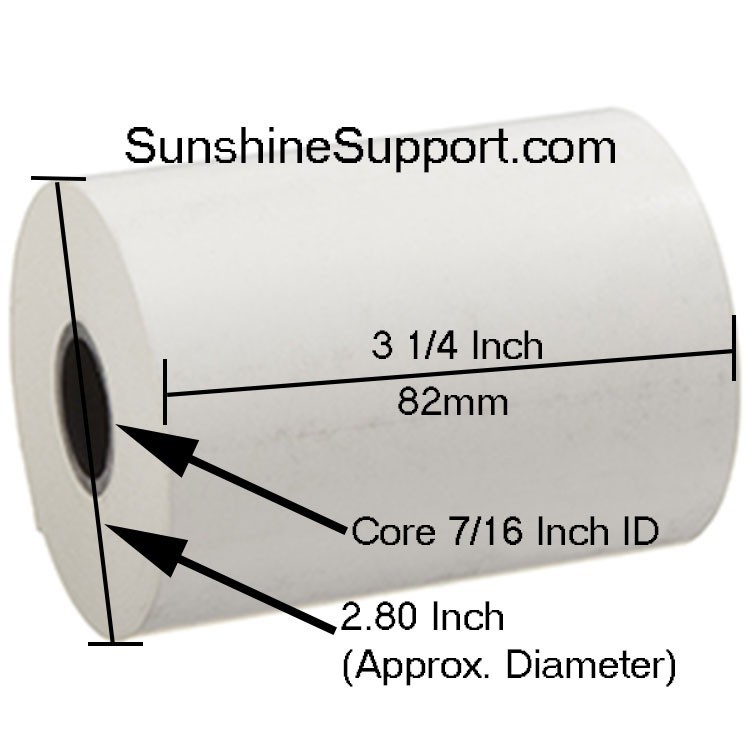 3 1/4″ x 90′ 2-Ply White/Yellow Receipt Printer Paper 50 Rolls 3.25″ Wide