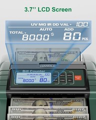 Money Counter Machine – 3.8″ Display – UV/MG/IR/DD Counterfeit Detection AL1000