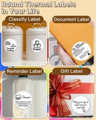 3 Inch (76.2mm x 76.2mm) Round Thermal Printer Label Stickers Self-Adhesive C…