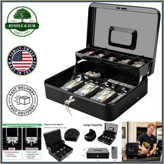 Lockable Cash Drawer with 5 Storage Compartments, Scratch Resistant Material