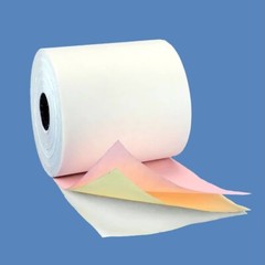 3″ x 67’ 3 ply bond paper. 50 rolls. White/Yellow/Pink