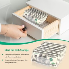 2 Packs Acrylic Organizer Plastic Desk Cash Tray,7 Section Divided Vanity Org…