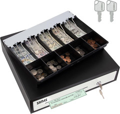 Sam4S 16″ Heavy Duty Black Manual Cash Drawer with Stainless Steel Insert