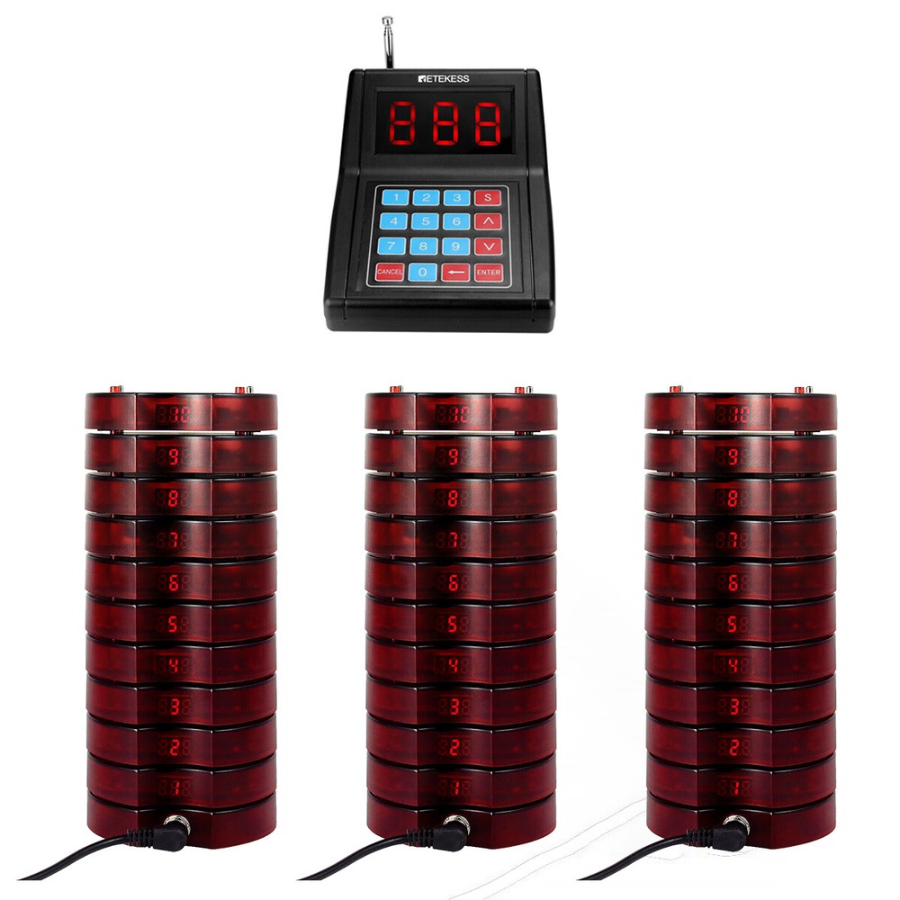 Retekess TD165 Pagers for Restaurants Pager System Queuing 30 Buzzers Cafe Club