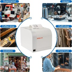 80mm Thermal POS Printer with Auto Cutter for Windows/Mac/Linux Compatibility
