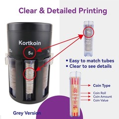 Automatic Coin Sorter 5-in-1 Coin Counter with Coin Wrappers, Empty Piggy Ban…