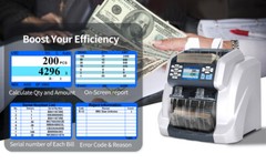 Ribao BCS-160 2-Pocket Mixed Currency Value Counter, Sorter, Buld-in Dust Cover