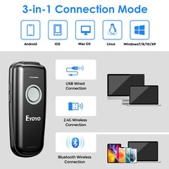 Eyoyo 2D Wireless Bluetooth Barcode Scanner Inventory Reader for Android iOS PC