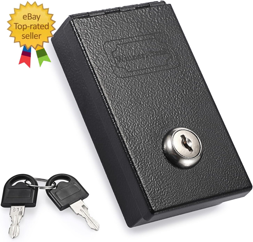 Metal Box for Gambler, Casino Cash Box with Money Slot and 2 Keys, Portable Winn