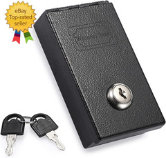 Metal Box for Gambler, Casino Cash Box with Money Slot and 2 Keys, Portable Winn