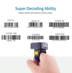SYMCODE 1D Wireless Bluetooth Ring Barcode Scanner Reader for Mac OS Android iOS