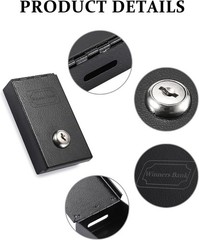 Metal Box for Gambler, Casino Cash Box with Money Slot and 2 Keys, Portable W…
