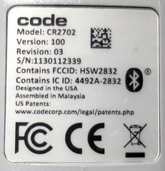 Code CR2702 Handheld Bluetooth Wireless Barcode Scanner w/ CRA-A271 USB Dock