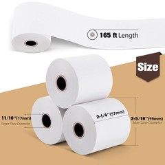 TK Thermal King, 50 Rolls 2 1/4″ x 165′ Thermal Paper, POS Receipt Paper for …