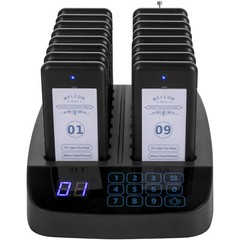VEVOR 16 Restaurant Pagers Wireless Guest Paging System Queuing Calling Beeper