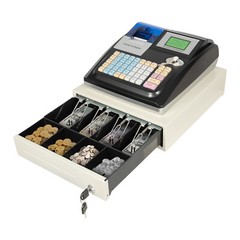 Square POS Terminal Cash Register Complete W/ Printer, And Cash Drawer, 48 Keys