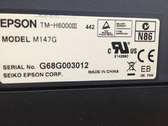 Epson TM-H6000III-442 USB Interface with Micr Reader and Endorsement C31C625442