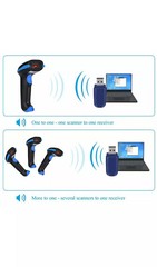 WoneNice Wireless Barcode Scanner, Portable 2.4GHz Wireless USB2.0 Wired
