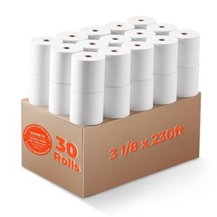 30 Rolls Thermal Receipt Paper 3 1/8″ x 230ft for POS Printers BPA Free, Compati
