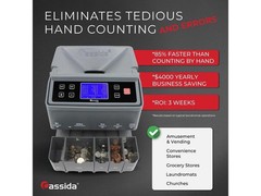 Cassida C300 Professional USD Coin Counter, Sorter and Wrapper/Roller, 300 coins
