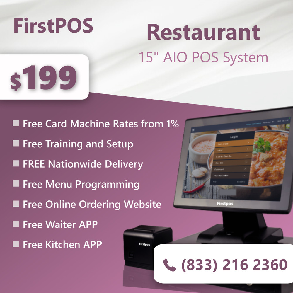 15” Touchscreen POS Cash Register Till System Restaurant