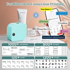 Label Maker Machine with 4 Tape, P12 Bluetooth Small Label Makers Ribbon Prin…