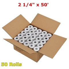 2 1/4″ x 50′ Thermal Receipt Paper POS Cash Register Tape 50 Rolls Free Shipping