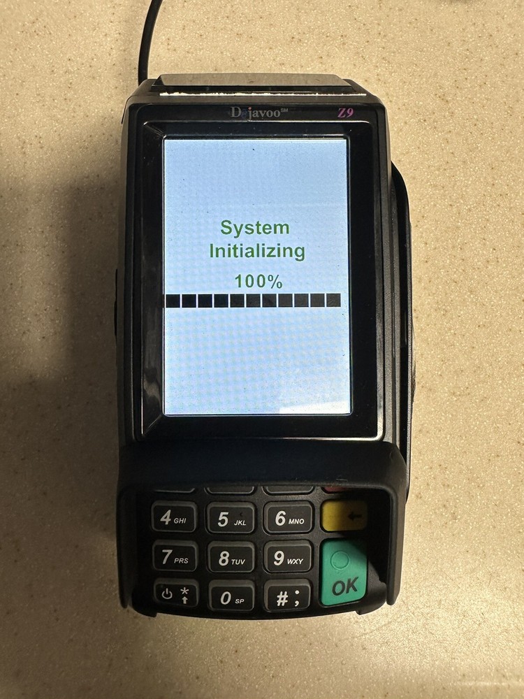 Dejavoo Z9 VEGA3000 Black 3.5″ LCD POS Credit Card Terminal TESTED