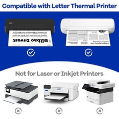 30 Rolls Thermal Printer Paper 8.5″x11″ US Letter Size, BPA free Quick-Dry Th…