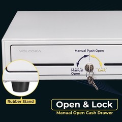 Volcora 16″ Push Open Cash Register Drawer for – 5 Bill 8 Coin, White
