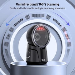 Tera Barcode Scanner Model 9000 Desktop Omnidirectional 1D 2D QR Hands Free USB