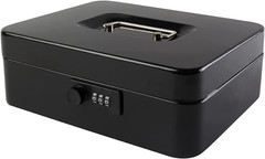 Large Cash Box with Combination Lock and Removable Money Tray for Security