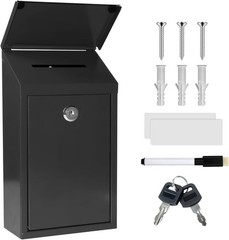 Money Drop Box with Lock & Slot, Metal Cash Collection & Suggestion Box for F…