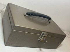 Vintage Rockaway Metal Cash Lock Box Inwood NY Excellent Condition 2 Keys Works
