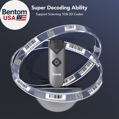 Bluetooth 2D&1D Barcode Scanner, Portable Wireless Mini Barcode Reader with 2.4G