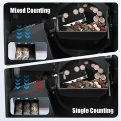 NUCOUN C200 Automatic Coin Counter Electronic 3-Pocket Coin Sorter Machine