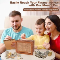 Cash Saving Box Cash Box Money Bank Money Box for Cash Gift with 10000 Dollars