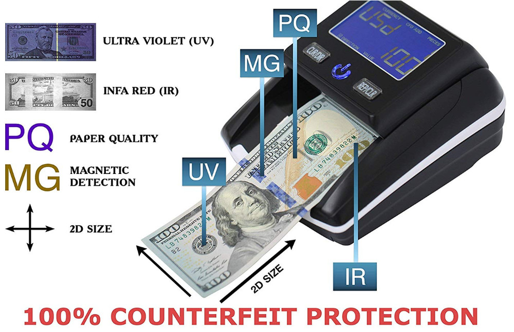 Portable Automatic Counterfeit Banknote / Cash Detector & Bill Counter AL-130A