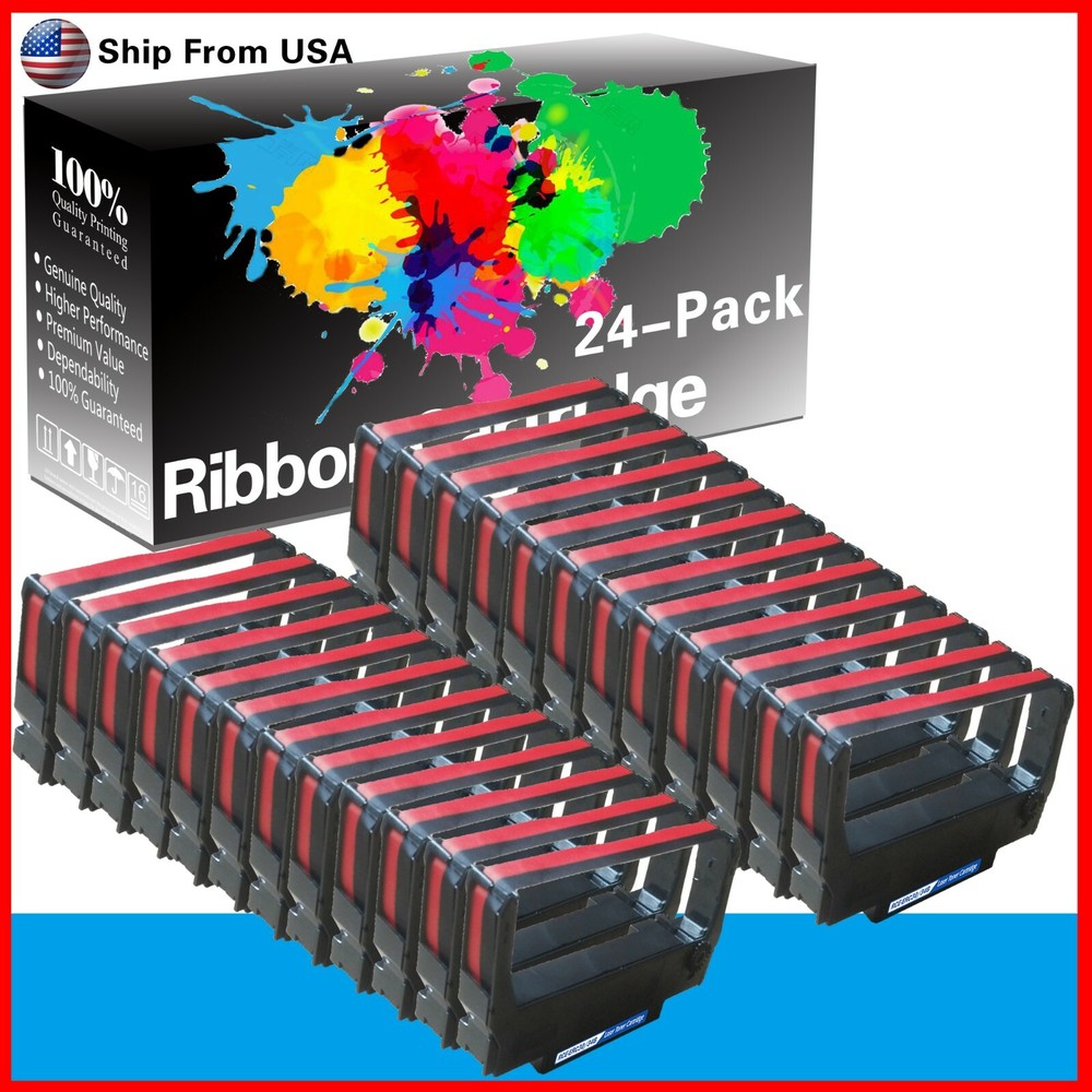 24-Pack ERC-30/34/38 B/R Ribbon for TM-270 II TM-300A TM-300B TM-300C Printers