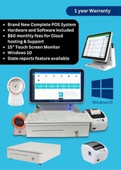POS System Touch Screen 15″, Scanner, Cash Register, Wholesale Retail Software
