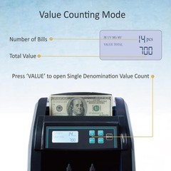 High-Speed Bill Counter Machine with LCD Display, UV/MG/IR Detection, Batch Mode