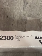 2 Ply 10Rolls 3 X 90 Feet Carbonless White/Canary Kitchen Printer Paper