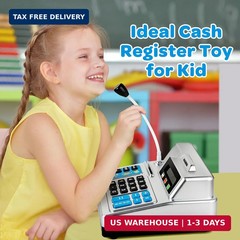 Calculator Cash Register Toy Gift for Kids Age 3, 4, 5, 6, 7, 8+ Year Old, 103 P