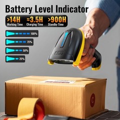 Tera Barcode Scanner Wireless Versatile 2-in-1 (2.4Ghz 1D Yellow, Yellow