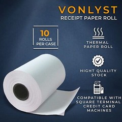 Vonlyst Receipt Paper Roll Square Terminal Credit Card Machine 10 rolls